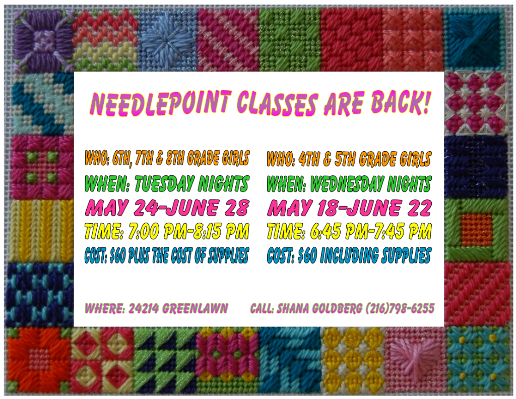 Needlepoint Classes Are Back