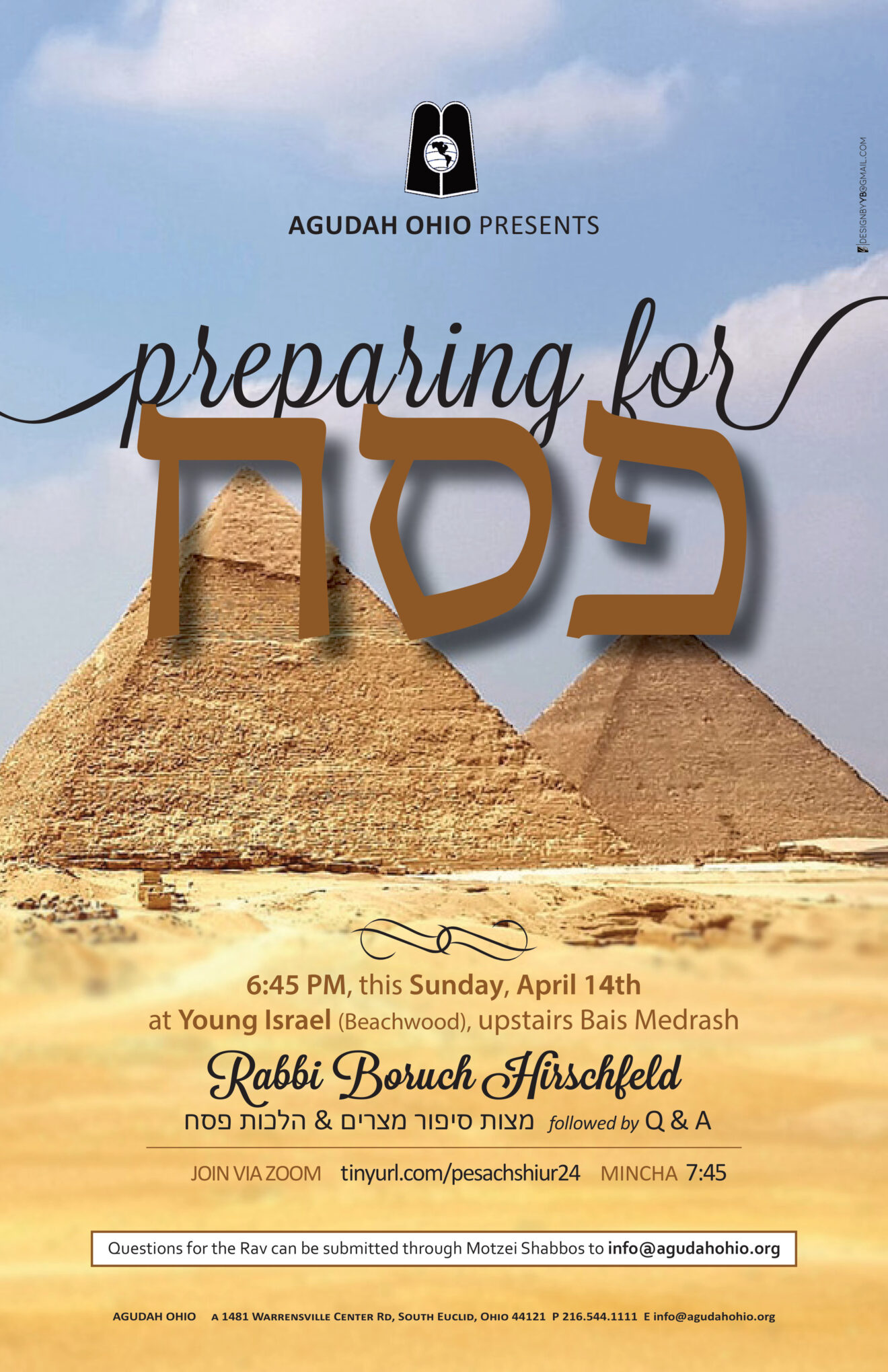 Preparing for Pesach with Rabbi Hirschfeld, Sunday